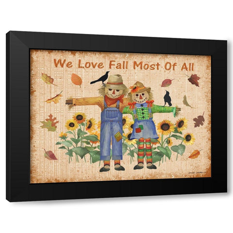 We Love Fall Black Modern Wood Framed Art Print with Double Matting by Phillips, Anita