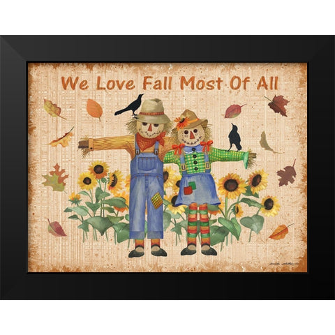 We Love Fall Black Modern Wood Framed Art Print by Phillips, Anita