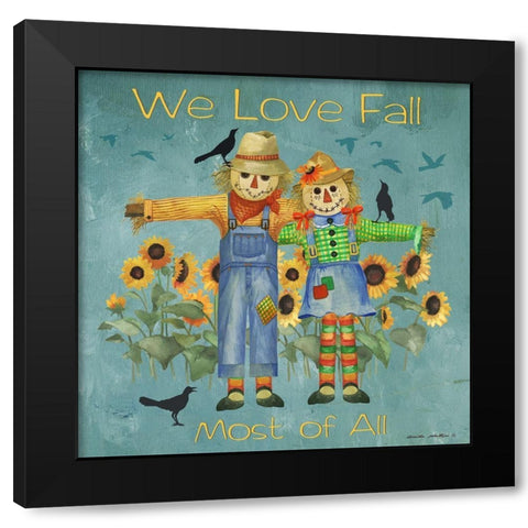 We Love Fall Black Modern Wood Framed Art Print with Double Matting by Phillips, Anita