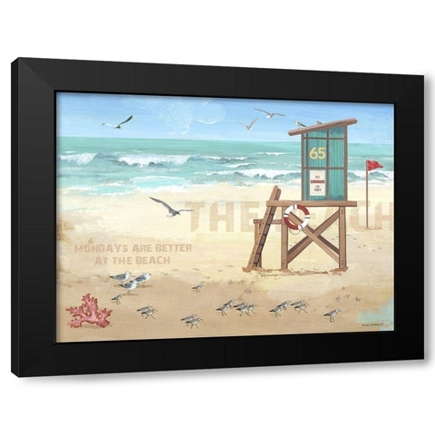 Mondays are Better Black Modern Wood Framed Art Print by Phillips, Anita