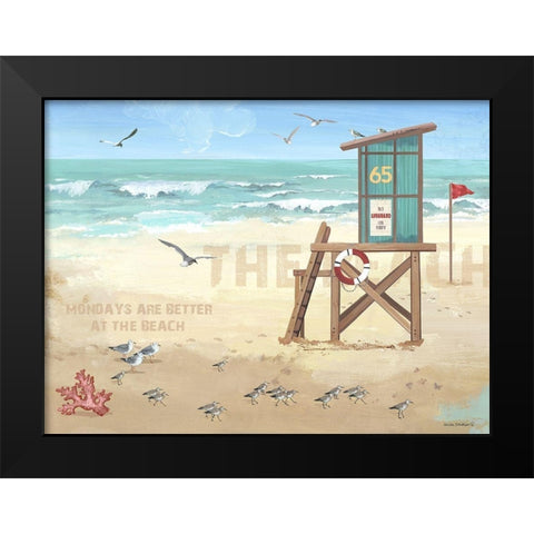 Mondays are Better Black Modern Wood Framed Art Print by Phillips, Anita