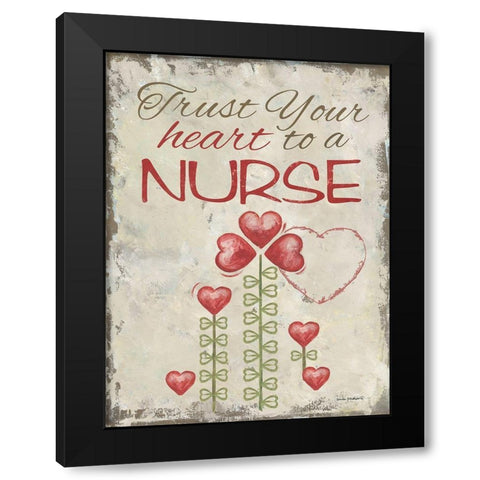 Trust Your Heart Black Modern Wood Framed Art Print by Phillips, Anita