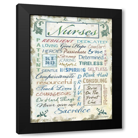 Nurses Black Modern Wood Framed Art Print by Phillips, Anita