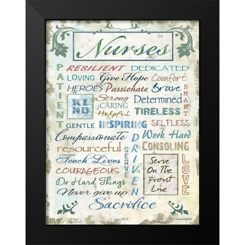 Nurses Black Modern Wood Framed Art Print by Phillips, Anita