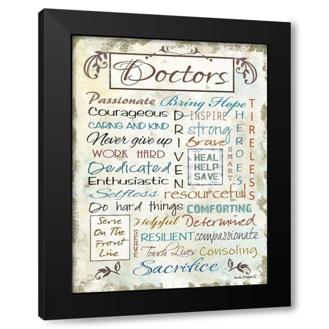 Doctors Are Black Modern Wood Framed Art Print by Phillips, Anita