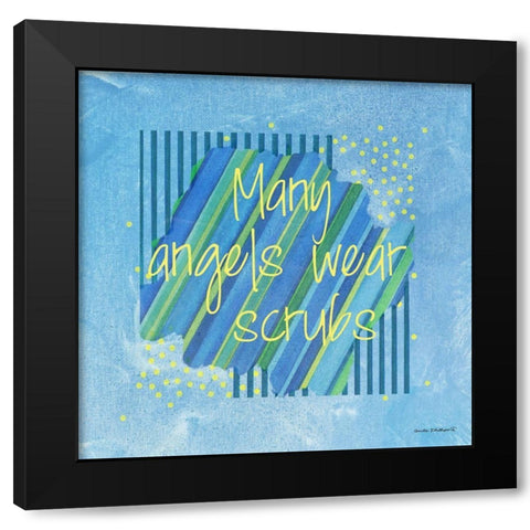 Angels Wear Scrubs Black Modern Wood Framed Art Print by Phillips, Anita