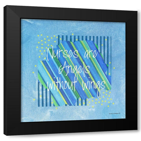Angels No Wings Black Modern Wood Framed Art Print with Double Matting by Phillips, Anita