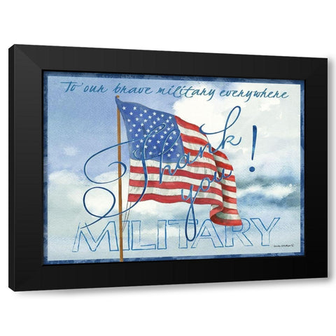 Thank You Military Black Modern Wood Framed Art Print by Phillips, Anita