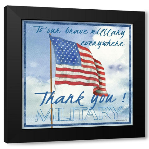 Thank You Military Sq. Black Modern Wood Framed Art Print with Double Matting by Phillips, Anita