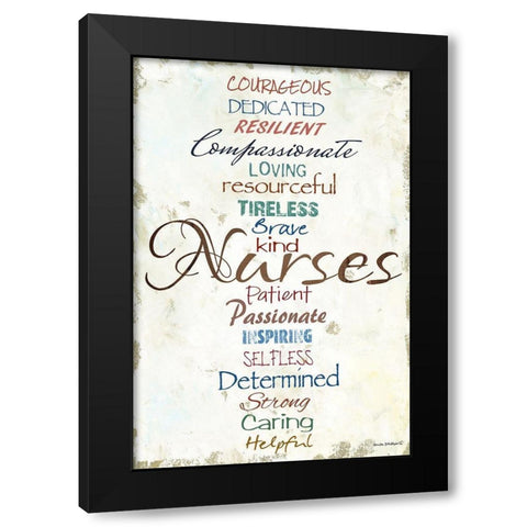 Nurses Are Black Modern Wood Framed Art Print with Double Matting by Phillips, Anita