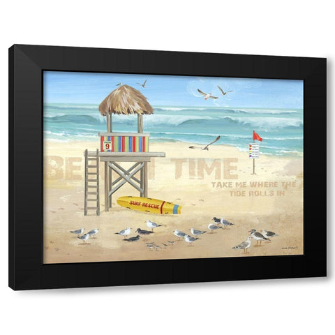 Where the Tide Rolls In Black Modern Wood Framed Art Print with Double Matting by Phillips, Anita
