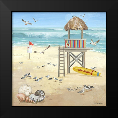 Lifeguard III Black Modern Wood Framed Art Print by Phillips, Anita