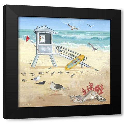 Lifeguard IV Black Modern Wood Framed Art Print with Double Matting by Phillips, Anita