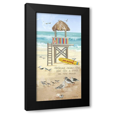 A Walk on the Beach Black Modern Wood Framed Art Print by Phillips, Anita