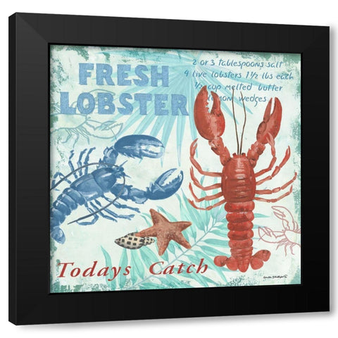 Fresh Lobster Black Modern Wood Framed Art Print by Phillips, Anita