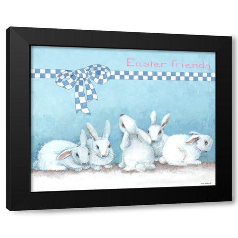 Bunny Gift II Black Modern Wood Framed Art Print with Double Matting by Phillips, Anita