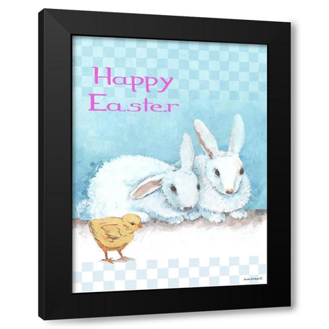 Happy Easter Black Modern Wood Framed Art Print with Double Matting by Phillips, Anita