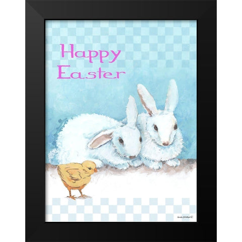 Happy Easter Black Modern Wood Framed Art Print by Phillips, Anita