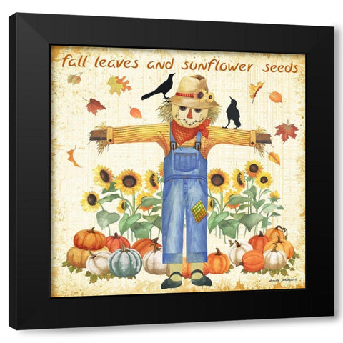 Sunflower Seeds Black Modern Wood Framed Art Print by Phillips, Anita