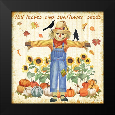 Sunflower Seeds Black Modern Wood Framed Art Print by Phillips, Anita