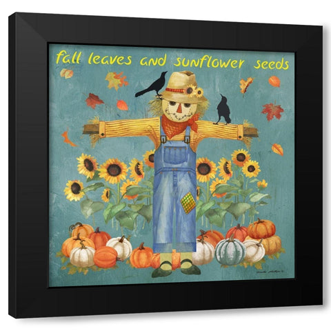 Sunflower Seeds Black Modern Wood Framed Art Print with Double Matting by Phillips, Anita