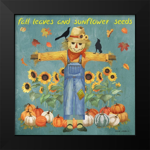 Sunflower Seeds Black Modern Wood Framed Art Print by Phillips, Anita