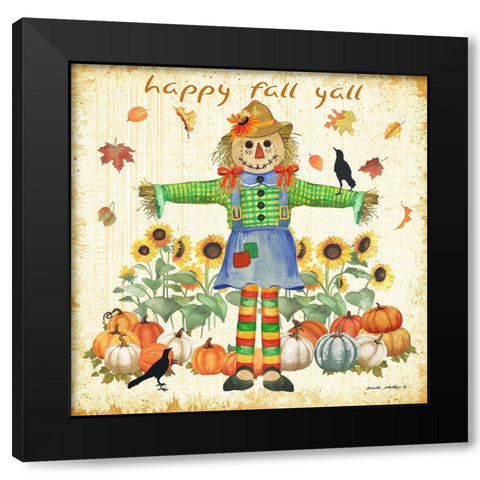 Happy Fall Black Modern Wood Framed Art Print with Double Matting by Phillips, Anita