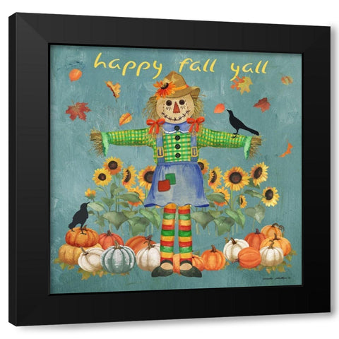 Happy Fall Black Modern Wood Framed Art Print with Double Matting by Phillips, Anita