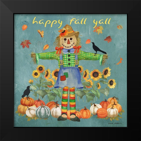 Happy Fall Black Modern Wood Framed Art Print by Phillips, Anita
