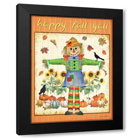 Fall Leaves Black Modern Wood Framed Art Print with Double Matting by Phillips, Anita