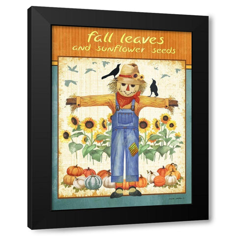 Fall Leaves Black Modern Wood Framed Art Print with Double Matting by Phillips, Anita