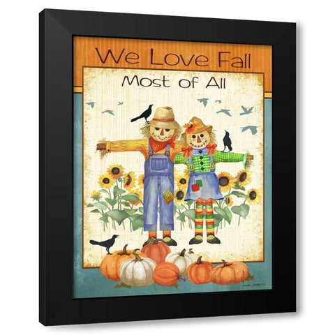 Love Fall Black Modern Wood Framed Art Print with Double Matting by Phillips, Anita