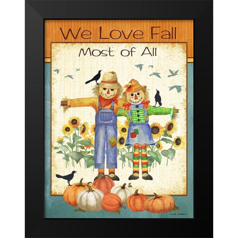 Love Fall Black Modern Wood Framed Art Print by Phillips, Anita