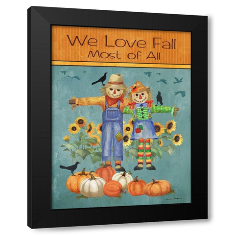 Love Fall Black Modern Wood Framed Art Print by Phillips, Anita