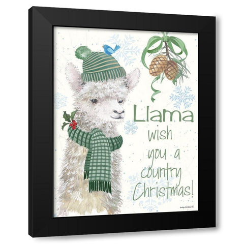 Country Christmas Black Modern Wood Framed Art Print with Double Matting by Phillips, Anita
