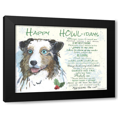 Happy Howlidays Black Modern Wood Framed Art Print with Double Matting by Phillips, Anita