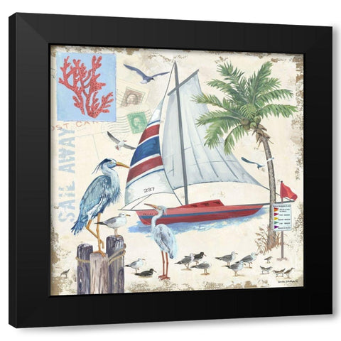 Sail Away Black Modern Wood Framed Art Print with Double Matting by Phillips, Anita