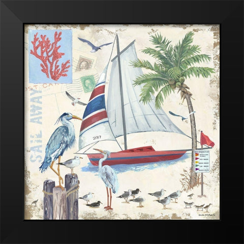 Sail Away Black Modern Wood Framed Art Print by Phillips, Anita