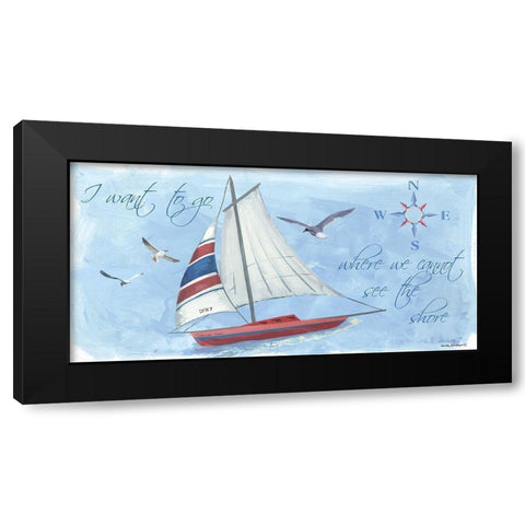 I Want to Go Black Modern Wood Framed Art Print by Phillips, Anita