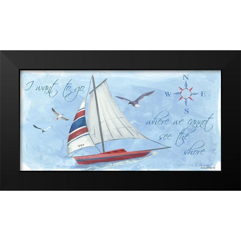 I Want to Go Black Modern Wood Framed Art Print by Phillips, Anita