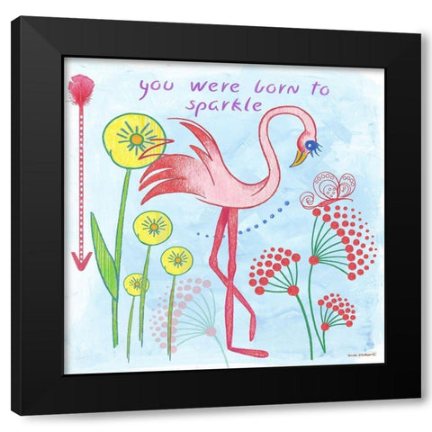 Born to Sparkle Black Modern Wood Framed Art Print by Phillips, Anita