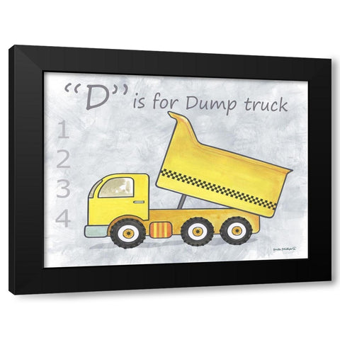 Dump Truck Black Modern Wood Framed Art Print by Phillips, Anita