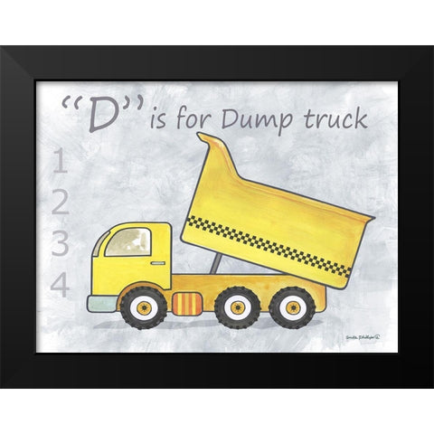 Dump Truck Black Modern Wood Framed Art Print by Phillips, Anita