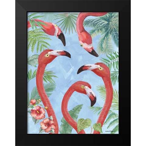 Flamingos IV Black Modern Wood Framed Art Print by Phillips, Anita