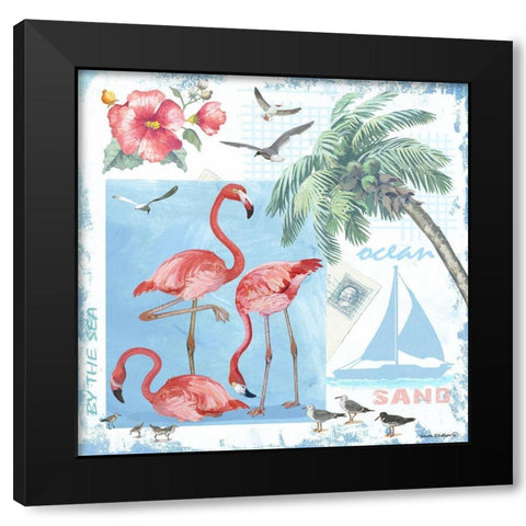 By the Sea Black Modern Wood Framed Art Print by Phillips, Anita