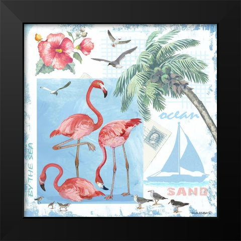 By the Sea Black Modern Wood Framed Art Print by Phillips, Anita