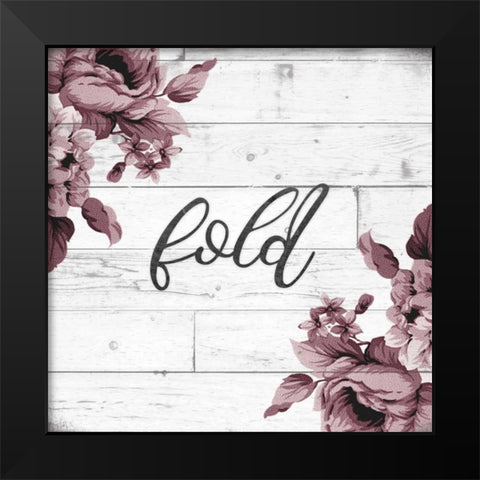 Fold Script Black Modern Wood Framed Art Print by Hutchins, Ashley