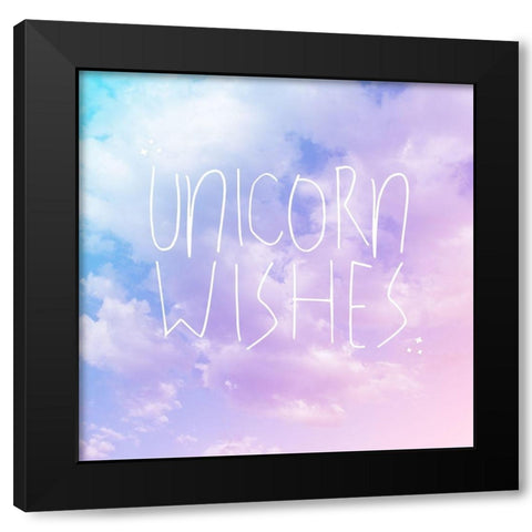 Unicorn Wishes Black Modern Wood Framed Art Print by Hutchins, Ashley