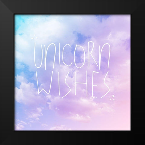 Unicorn Wishes Black Modern Wood Framed Art Print by Hutchins, Ashley