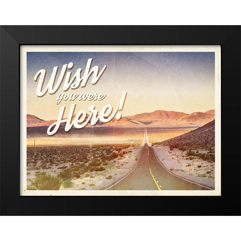 Wish You Were Here Black Modern Wood Framed Art Print by Hutchins, Ashley